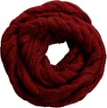Dam Tjock Ribbstickad Vinter Infinity Cirkel Loop Halsduk Premium Twist Claret