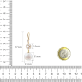 Miniatyrbillede 4 af 4: Dame Perle Øreringe Guld Perle Drop Øreringe med Diamant Krystal Øreringe Håndlavede Smykker Gaver