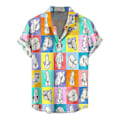 Miniatyrbillede 1 af 2: Herre Skjorter med Knapper Sjove Printede Hawaiianske Strandtoppe Nyhed Grim Gave 4XL A