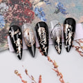 Miniatyrbild 4 av 5: 4 Ark Alla Hjärtans Dag Nagelstickers Brons Rose Hjärta Fjäril Nagelkonst Dekorationer 3D Självhäftande Stickers för Akryl Nagelkonst Design