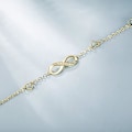 Miniatyrbilde 4 av 4: Sterling Sølv Infinity Ankelkjede Evig Kjærlighet Symbol Charm Justerbar Stor Morsdagsgave