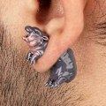 Miniatyrbilde 2 av 3: Pygmeflodhest-øreringer, håndlagde Moo Deng flodhest-øreringer 3D flodhest-statue-øreringer