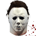 Pikkukuva 1 / 4: Lateksinen kasvonaamio peruukilla Halloween-juhliin, pelottava cosplay-asu teemajuhlien rekvisiitta