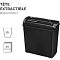 Miniatyrbilde 5 av 5: P-25S Dokumentmakulator for hjemmebruk - Rett kutt - 5 arks kapasitet - 11L resirkuleringsbeholder - Powershred® P-25S - Sikkerhetsklasse P1 - Svart