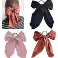 Pikkukuva 1 / 5: 3kpl Bowknot Hiussolmiot Joustavat Hius Scrunchies Sifonki Rusetti Hiusköydet Hiusten poninhäntäpidike