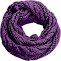 Miniatyrbilde 1 av 2: Damers Tykk Ribbestrikket Vinter Infinity Circle Loop Skjerf Premium Twist Purple