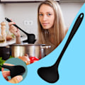 Miniatyrbillede 2 af 5: Silikonesuppe Ske med Langt Håndtag, Skoldningssikker, Suppe Ske, Service, Højtemperatur Køkkenudstyr