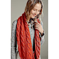 Miniatyrbilde 5 av 5: Damers Tykk Ribbestrikket Vinter Infinity Circle Loop Skjerf Premium Twist Orange