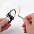 Miniatyrbillede 4 af 5: Permanent Match Infinity Lighter med nøglering, Den evige lighter, Nød-ildstarter sæt Silver