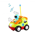 Pikkukuva 5 / 5: Sähköinen sarjakuva RC -kilpa-auto lelu musiikilla ja valoilla taaperoille