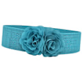 Miniatyrbilde 1 av 5: Elastisk midjebelte, bredt belte for kvinner for bluse, genser, maxi-skjorter Blue