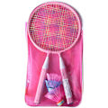 Miniatyrbild 1 av 5: Badmintonset barn badmintonracketset barn badmintonracket inklusive 2 badmintonracketar 4 badmintonbollar 1 bärväska rosa