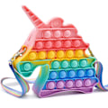 Miniatyrbild 1 av 5: Pop Axelväska Fidget Leksak Regnbåge Enhörning Pop Fidget Väska Leksak Silikon Pop Bubbla Sensorisk Fidget Leksak Skolmaterial Födelsedagsfest Favörer för Flickor