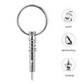 Miniatyrbillede 5 af 5: Båd Pins Quick Release Pin 1/4\" x 1\" m/Drop Cam & Fjeder med Trækring Bimini Top Pin Rustfrit Stål