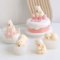 Miniatyrbillede 4 af 5: 3D Isbjørn Form Mini Størrelse Sød Bjørn Silikone Lying Bear