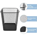 Miniatyrbillede 3 af 5: Skrivebordsaffaldsspand 18L - Mesh Metal Gitter Papirkurv, Kontor, Soveværelse Affaldsspand, Metal Affaldsspand - Sort