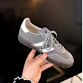 Miniatyrbillede 5 af 7: Læderversion af sports- og fritidssko i jordbærrosa til kvinder, tyske træningssko, der øger højden, Forrest Gump sko Grey 40