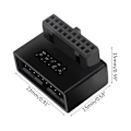 Miniatyrbillede 5 af 5: USB 3.0 19/20-polet Han til Hun Forlængeradapter Vinklet 90 Grader Konverter PH19A