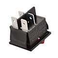 Miniatyrbilde 4 av 5: Vippebryter, PÅ/AV, DPST, 4 Terminaler, Rødt Lys, 16A, 250V, AC (2)