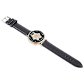 Miniatyrbillede 3 af 5: Til Garmin Lily 2 Active/Lily 2 håndledsrem 14mm Toplag Ko Læder Urrem - Sort Black