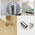 Miniatyrbillede 4 af 5: Sølvfarvede Reklamesøm i Rustfrit Stål Skrue 8 Stk 19X25 mm Glasbeslag Bolt Skiltebeslag Holder Skiltefastgørelsesklemme Hul Akrylplade Stan