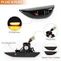 Miniatyrbillede 5 af 5: 2 stk. LED Dynamisk Blinklys Position Sidemarkeringslys Parkeringsindikator Til Opel Mokka X Chevrolet Trax Buick Encore Dynamic Black