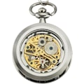 Miniatyrbild 3 av 3: Steampunk Transparent Öppen Framsida Fickur för Män Kvinnor Skeletturtavla Antik med Kedja