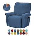 Miniatyrbilde 1 av 4: Allsidig elastisk lenestol sofa trekk i ensfarget polarfleece, sofa putetrekk for alle årstider, lenestol trekk