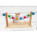 Miniatyrbillede 1 af 5: Hamster Træhylde Platform med Lava Sten Blok Tygelegetøj, Kæledyrsbur Hvile Træhylde til Chinchilla Marsvin Gerbil Mus Rotte
