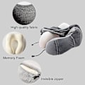 Miniatyrbilde 3 av 5: Reisepute, nakkepute i memory foam for reise eller fly, ergonomisk designet nakkestøttepute - wf
