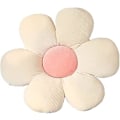 Miniatyrbilde 1 av 4: Søt Blomstergulvpute Pute Kastepute Indie Rom Dekor Pute for Tenåringer Tweens Jenter Plysj Kosedyr (Beige Petal+ Rosa Kjerne, 40cm)