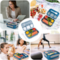 Pikkukuva 5 / 5: Aikuisten Bento-rasia, lasten tiivis lounasrasia, astianpesukoneen, pakastimen ja mikroaaltouunin kestävä, BPA-vapaa Blue
