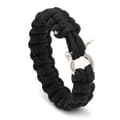 Klassisk medium størrelse 21cm svart paracord armbånd