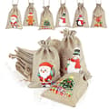 24 st juljutesäckar, jute linne dragsko julklappspåsar, snackspåsar, pysselpåsar, godispåsar