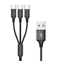 Miniatyrbilde 1 av 5: Multi Ladekabel Multi USB-kabel USB-ladekabel Nylonflettet Universal 3/4/5 i 1 Multi Laderkabeladapter One for three