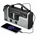 Miniatyrbild 3 av 3: Multifunktionell Utomhus Solradio Portabel FM / AM Radio Inbyggd Högtalare Stöd LED Nödficklampa Bordslampa