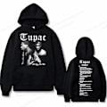 Miniatyrbillede 2 af 2: Tupac 2pac Hoodie Mænd Kvinder Mode Luvtrøjer Børn Hip Hop Luvtrøjer Kvinder Vettinge Pojke Jakker Rapper Weats Hakker Træningstøj Punk S Z S 2DF504994-black (7)