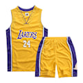 Miniatyrbilde 1 av 4: Kobe Bryant No.24 Baskettrøye Sett Lakers Uniform for barn tenåringer W y Yellow RTX Yellow XL (150-160CM)