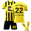 Miniatyrbillede 1 af 2: -23 Dortmund Børne Hjemmefodboldtrøje med Strømper nrBellingham W 22