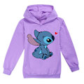 Pikkukuva 1 / 3: Pojat Tytöt Lilo ja Stitch Ohana Huppari Pusero Lapset Yläosa violetti purple 130cm