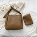 Lædertaske Skuldertaske MØRKEBRUN dark brown