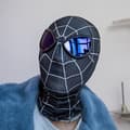Spiderman Maske Hodeplagg Spider Man Cosplay Scene Rekvisitter Takk!！ Blue black spider