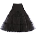 Miniatyrbillede 1 af 5: 50'er Underkjole Rockabilly Kjole Crinoline Tutu til Kvinder Sort Black M