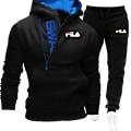 Miniatyrbild 4 av 5: Tröja och byxor set Man Kläder för män Sport set Herrmode Kostymer Nya Två delar Herr Träningsoverall Höst Herrkläder black red Z black red M
