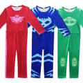 Pyjamasankarit Unisex Lapsille - kokopuku + silmämaski Blu RTX Blue PJ Masks - Storlek: blå 100 cl