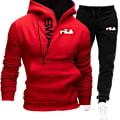 Miniatyrbild 3 av 5: Tröja och byxor set Man Kläder för män Sport set Herrmode Kostymer Nya Två delar Herr Träningsoverall Höst Herrkläder black red Z black red M
