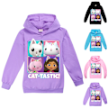 Miniatyrbillede 2 af 3: Børne Piger Gabby Dukkehuse Afslappet Hoodie Sweatshirt Topptrøje lilla purple 150cm