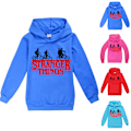 Miniatyrbild 4 av 4: Stranger Things Kids Pojkar Print Hoodie Jumper Sweatshirt k Red Red 150cm