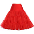 Miniatyrbilde 1 av 4: 50-talls underkjole Rockabilly Dress Crinoline Tutu for kvinner Rød Red XL