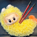 Miniatyrbild 5 av 5: /NN/Lämplig för första/tredje generationen av LABUBU söta kläder, friterade räkbebiskläder (docka ingår ej Fried Shrimp Dress (Curved)